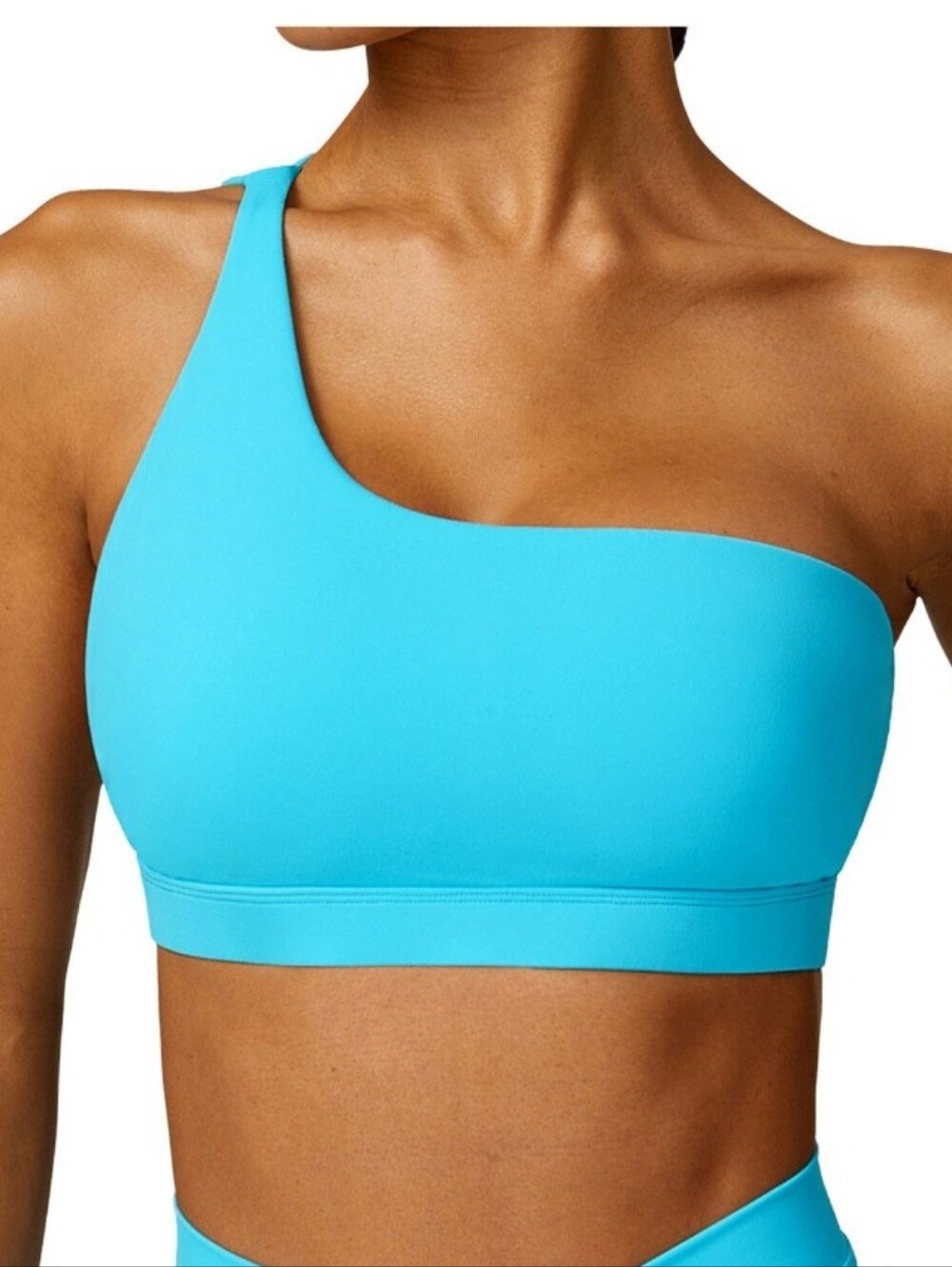 One-Shoulder Women's Bra Workout Top in Bright Turquoise Sz XL NWT ✨️5/$30